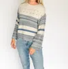 Tribal Bell Sleeve Boat Neck Sweater In Slateblue In Blue