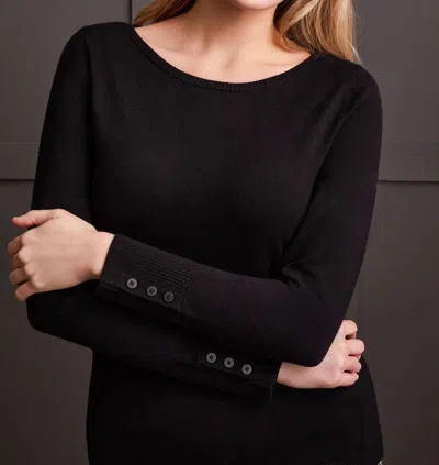 Tribal Boat Neck Sweater In Black