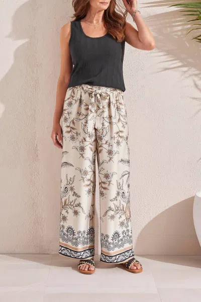 Tribal Border Print Flowy Pants In Frenchoak In Multi