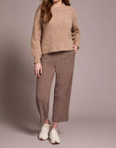 Tribal Boucle Long-sleeve Crew Neck Sweater In Ice Latte In Multi