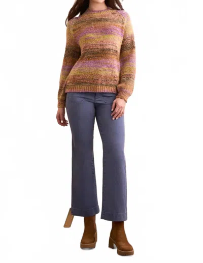 Tribal Boucle Yarn Dye Mock Neck Sweater In Cameo In Multi