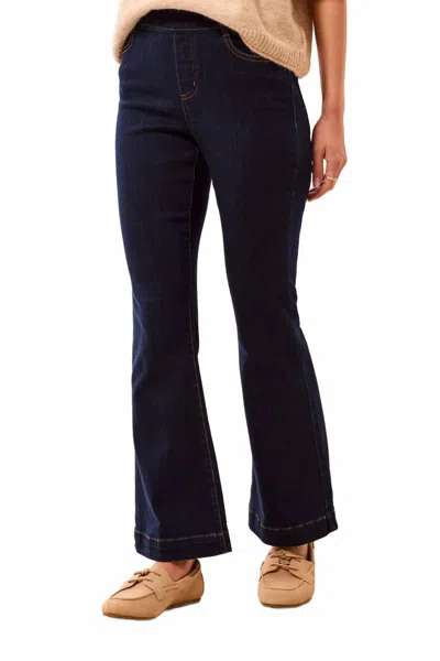 Tribal Boundless Denim Audrey Pull On Flare Jeans In Dark Night In Blue