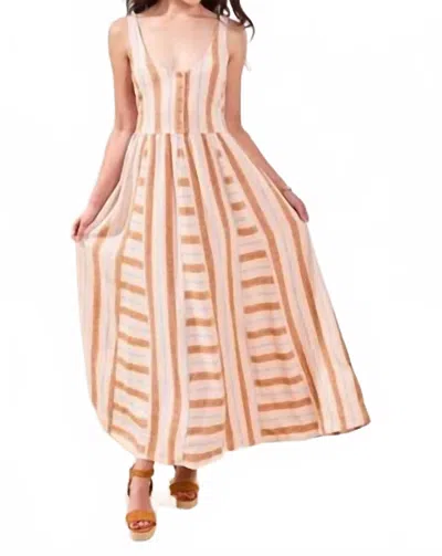 Tribal Bra Friendly Maxi Dress In Sahara Beige In Multi