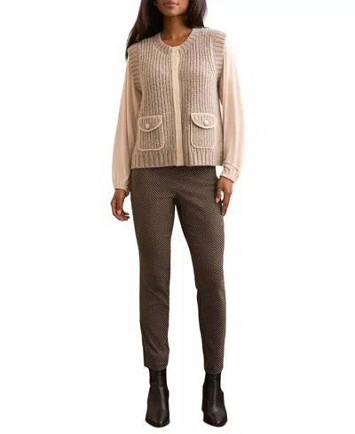 Tribal Brinley Sleeveless Vest In Oatmeal In Neutral