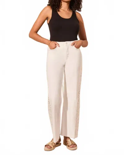 TRIBAL BROOKE HIGH RISE JEANS WITH EMBROIDERY IN COCOMILK