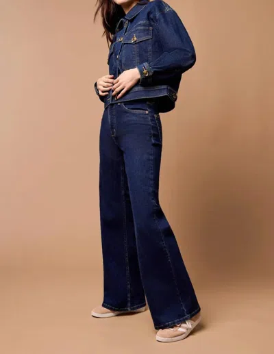 Tribal Brooke High Rise Palazzo Jean In Dk. Denim In Multi
