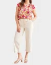 Tribal Brooke High Rise Wide Leg Jean In Ecru In White