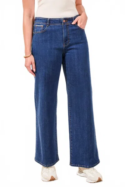 Tribal Brooke High Rise Wide Leg Trousers In Blue