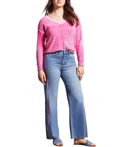 Tribal Brooke Hugging Jeans With Side Embroidery In Blue Lotus