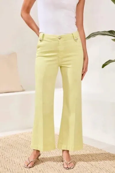 Tribal Brooke Hugging Palazzo Jeans In Lemongrass In Yellow