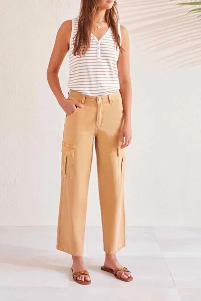 Tribal Brooke Hugging Wide Jeans In Caramel In Brown