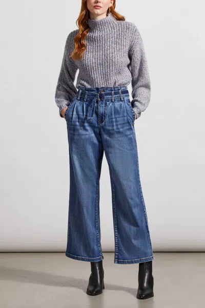 Tribal Brooke Paperbag Wide Jeans In Blue Glow