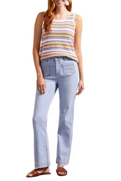 Tribal Brooke Patch Pocket Micro Flare Jeans In Summer Blue In Transparent