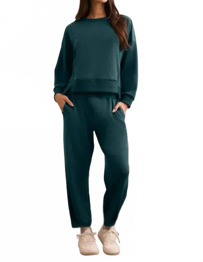 Tribal Butter Soft Sand Wash Hi-low Crew Top In Silverpine In Green
