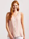 Tribal Flowy Button Down Cami In Lollipop In Pink