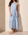 Tribal Button Down Halter Dress In Water