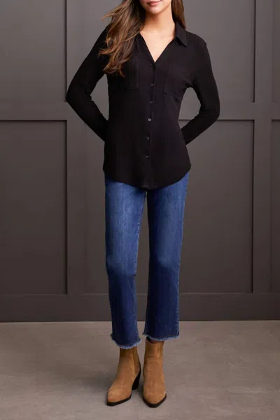 Tribal Button Down Knit Top In Port Wine