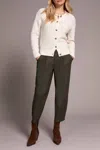 Tribal Button Front Cardigan In Eggshell In White