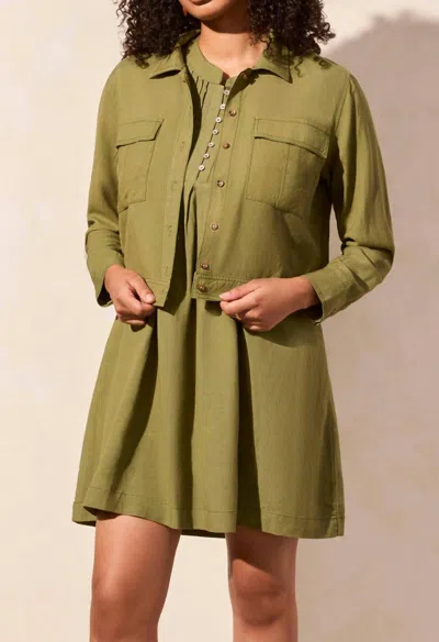 Tribal Button-front Jacket With Chest Pockets In Loden