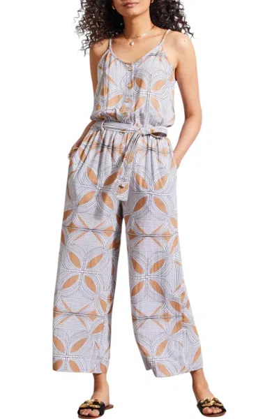 TRIBAL BUTTON FRONT JUMPSUIT IN CAMEL
