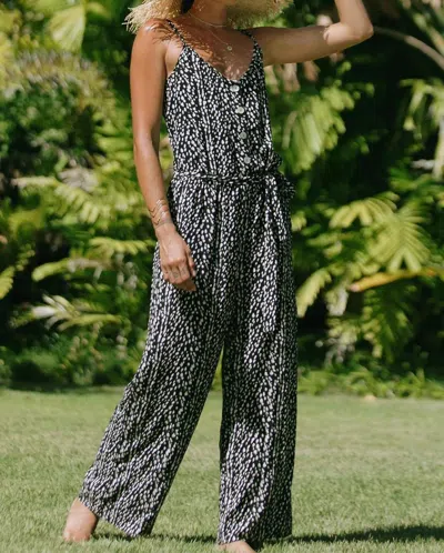 Tribal Button Front Jumpsuit In Ibiza In Multi