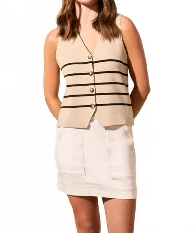 TRIBAL BUTTON-FRONT SWEATER VEST IN SAFARI