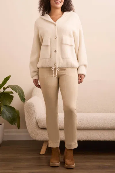 Tribal Button Up Cardigan In Moonstone In White