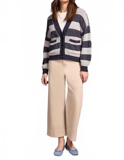 Tribal Buttoned Front Sweater Cardigan In Sapphire In Blue