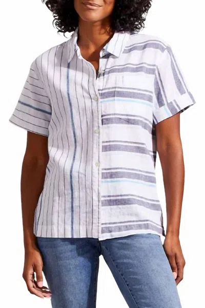 Tribal Camp Shirt In Deep Blue In Multi