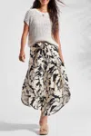 Tribal Cap Sleeve Sweater In Linen In White