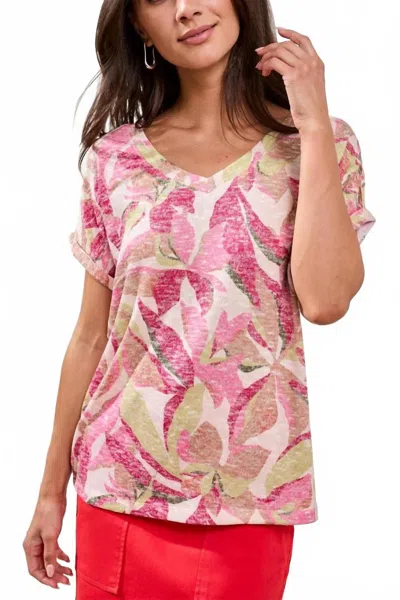 Tribal Cap Sleeve Wear Two Ways Top In Dragon Fruit In Pink