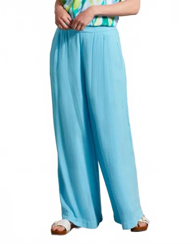 Tribal Capri Pull On Wide Leg Pant In Blue
