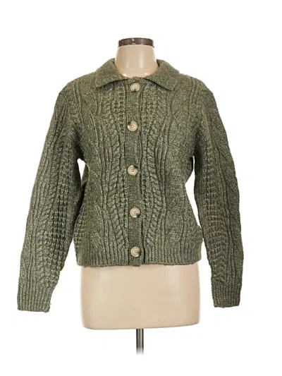 Pre-owned Tribal Cardigan Sweater In Green
