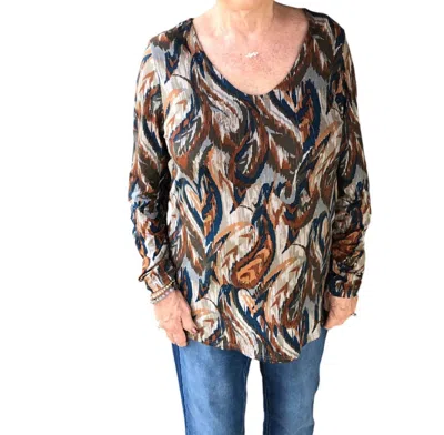 Tribal Casandra Top In Toffee In Multi