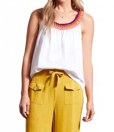 Tribal Cassia Flowy Sleeveless Top In White