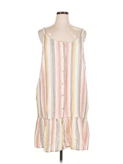 Pre-owned Tribal Casual Dress In White