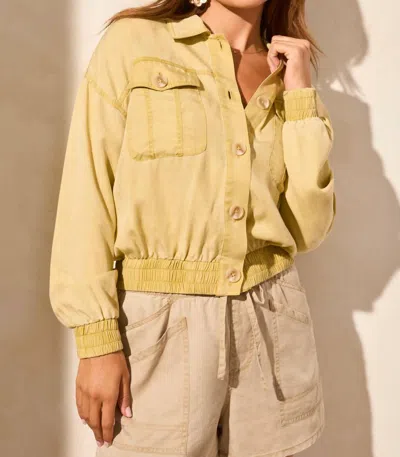 Tribal Casual Jacket W Elastic Waist In Starfruit In Multi