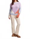 Tribal Chenille Colorblock Sweater In Orchid In Blue