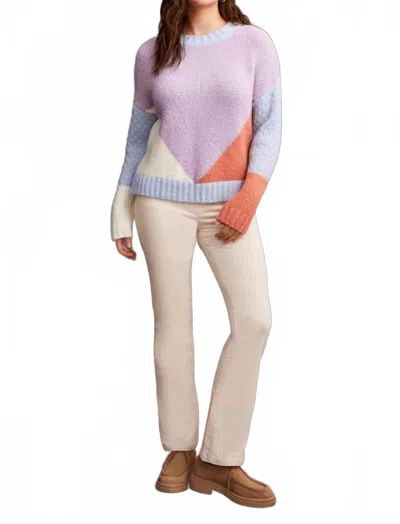 Tribal Chenille Colorblock Sweater In Orchid In Blue