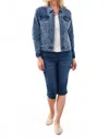 Tribal Classic Fit Comfort Stretch Denim Jacket In Dark Vintage In Blue