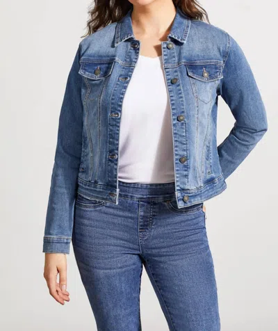 Tribal Classic Fit Denim Jacket In Dark Vintage In Multi