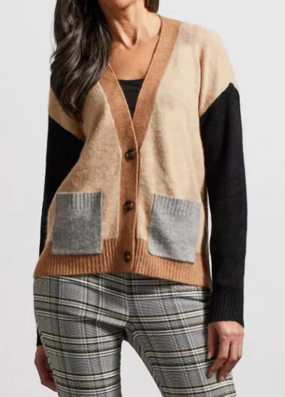 Tribal Color Block Sweater Cardigan In Nomad In Multi