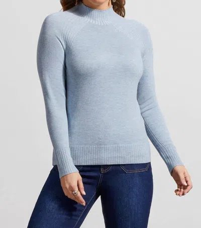 Tribal Combo Rib Funnel Neck Sweater In Heather Bluestone In Multi