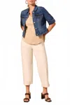 Tribal Comfort Stretch Elbow Sleeve Denim Jacket In Stormy Blue In Blue