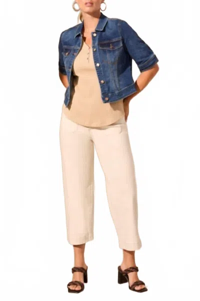 TRIBAL COMFORT STRETCH ELBOW SLEEVE DENIM JACKET IN STORMY BLUE