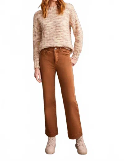 Tribal Comfort Stretch Fly Front Wide Leg Pants In Walnut In Brown