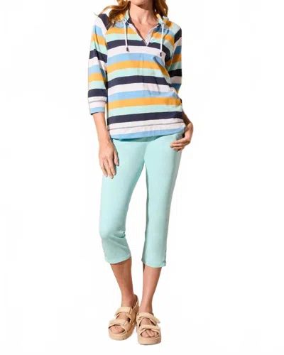 Tribal Comfort Stretch Pull-on Capri With Hem Vent In Oasis In Multi