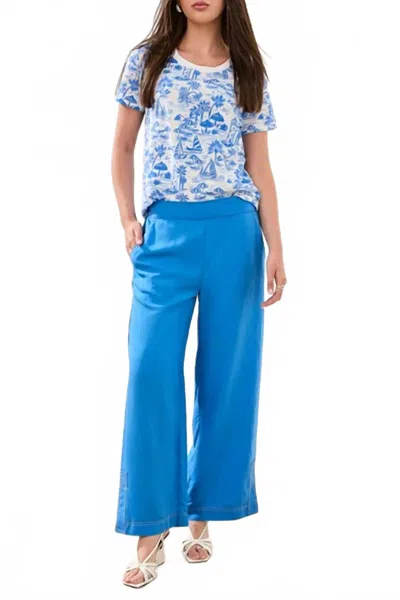 Tribal Contrast Stitch Ankle Pant In Royal Blue
