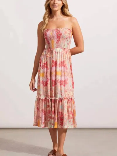Tribal Convertible Dress/skirt With Removable Straps In Yellovango In Pink