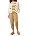 Tribal Cotton Gauze Button Up Jacket In Coco Milk In Multi